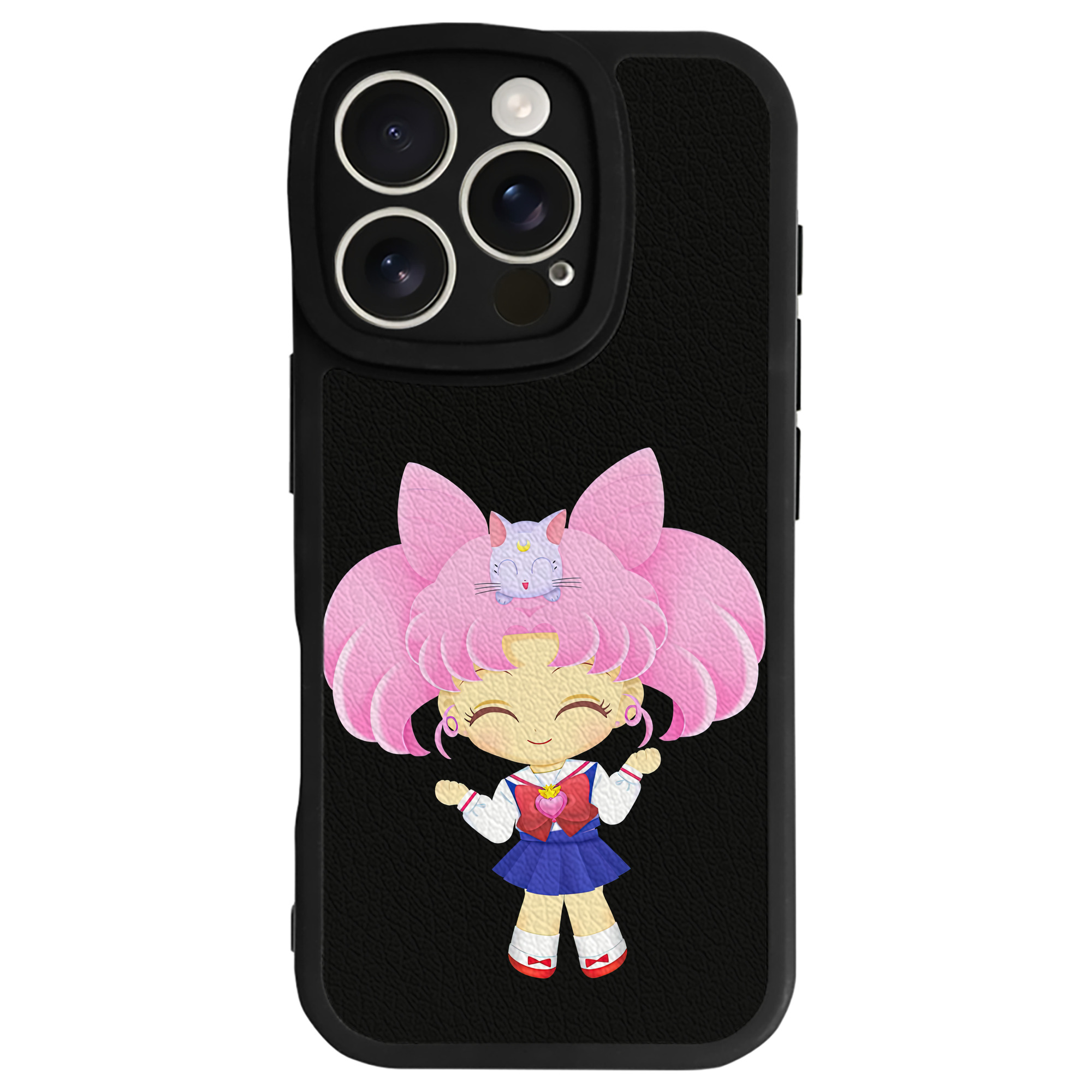 （画像用） 美少女戦士セーラームーン ちびうさ Sailor Moon Chibiusa Tsukino Usagi Small Lady Serenity 【iPhone 16シリーズ対応】シリコンスマホケース（レザー調） 材質：シリコン